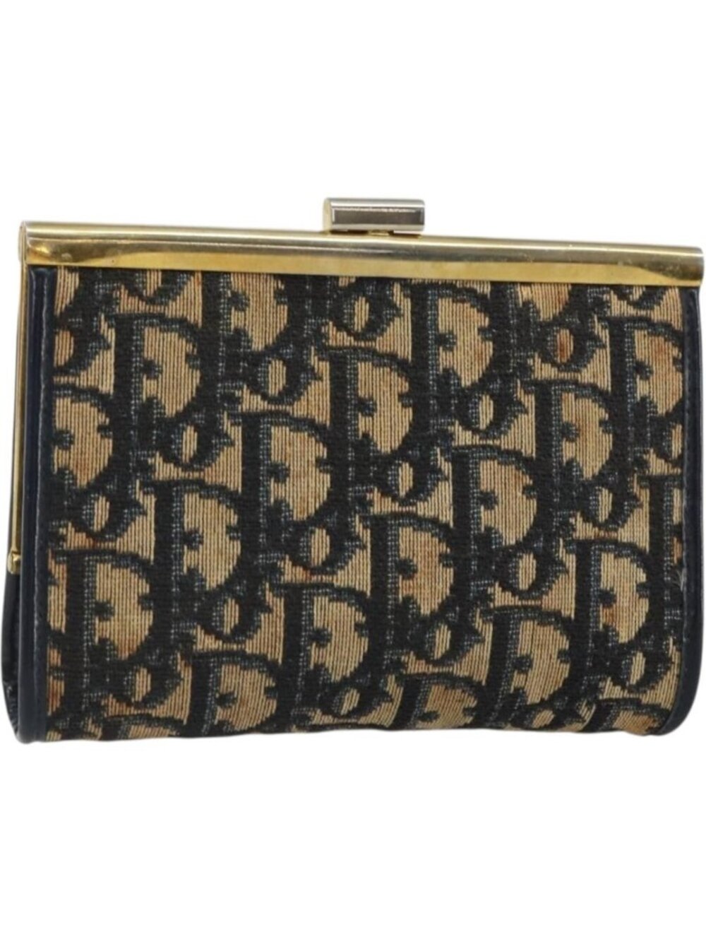 Christian Dior Trotter Canvas Pouch Navy Gold